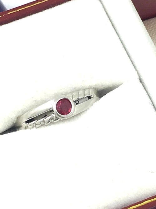 14K white gold and Genuine Ruby Ring $400 NWT Size 6 3/4