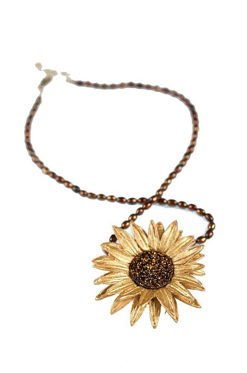 Michael Michaud Sunflower with Freshwater Pearl Necklace 8822