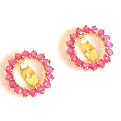 Genuine Ruby Earring Jackets 1.16 cttw 14K yellow gold NWT $400