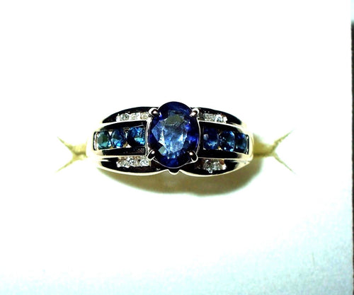 Genuine 1.0 ct Sapphire & Diamond Ring 14K yellow gold $2500 NWT