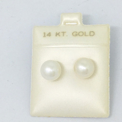 Cultured Pearl Stud Earrings 9.5 - 10 mm 14K yellow gold $380