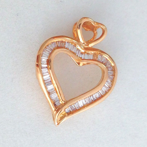 18k Rose Gold & Genuine Diamond Heart Pendant NWT $380