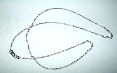 18 inch 14K white gold cable chain with lobster clasp 2.4 grams 0.9 mm $350