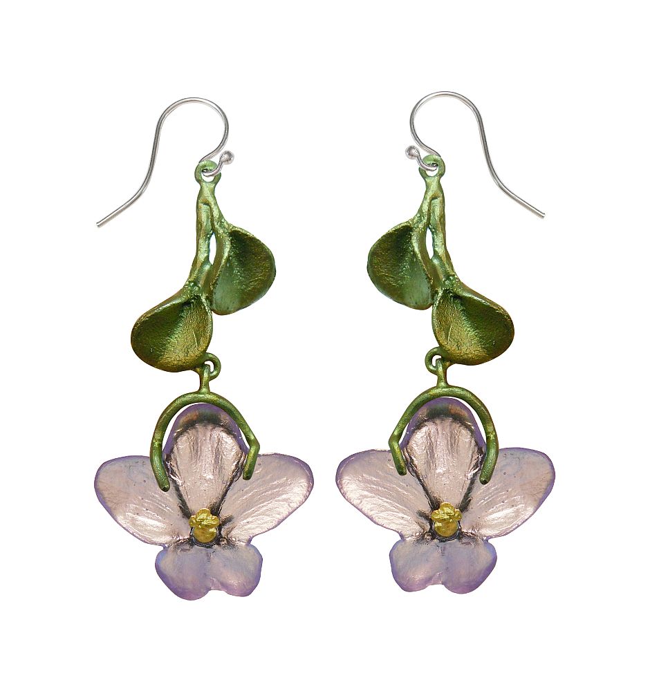 Michael Michaud Retired African Violet Wire Earrings 3059 Retail Price $96