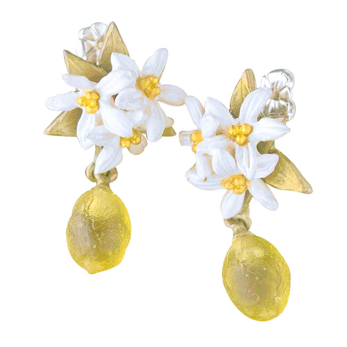 Michael Michaud Lemon Drop with 3 Blossoms Post Earrings 3317