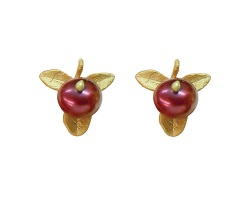 Michael Michaud Retired Cranberry Post Earrings 4408 BZG Retail $59