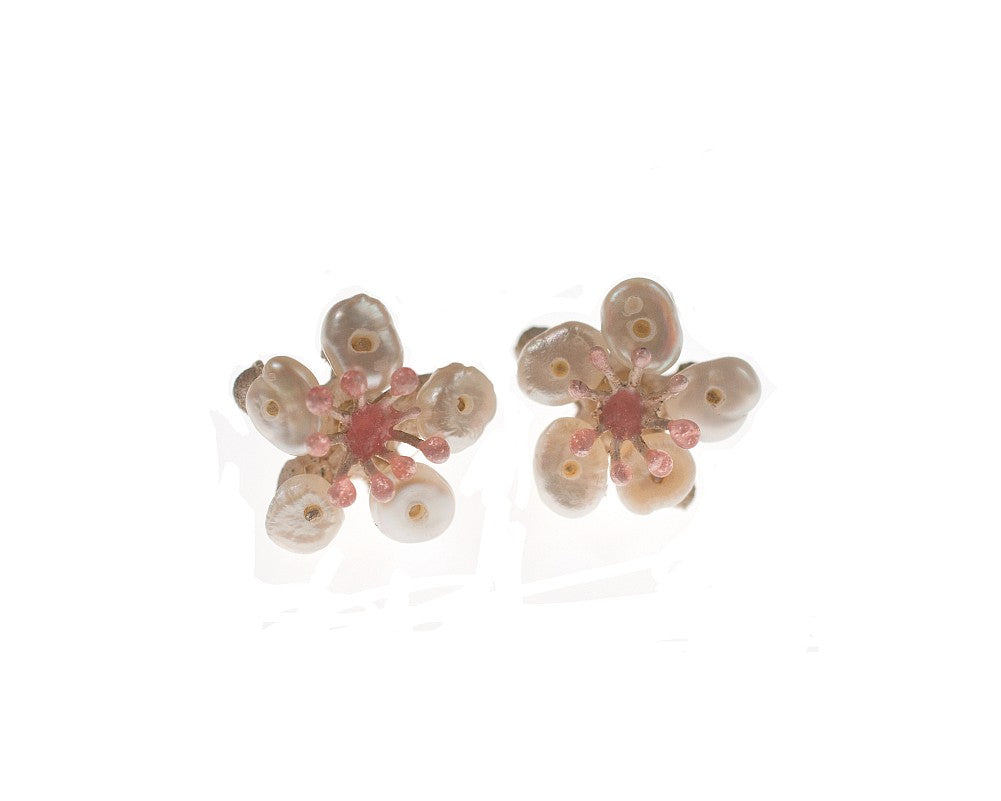 Michael Michaud Retired Cherry Blossom Post Earrings 4887 Retail $78