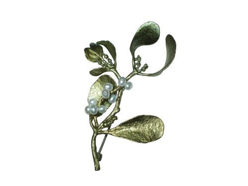 Michael Michaud Silver Seasons Retired Mistletoe Pin 5609 Retail $124