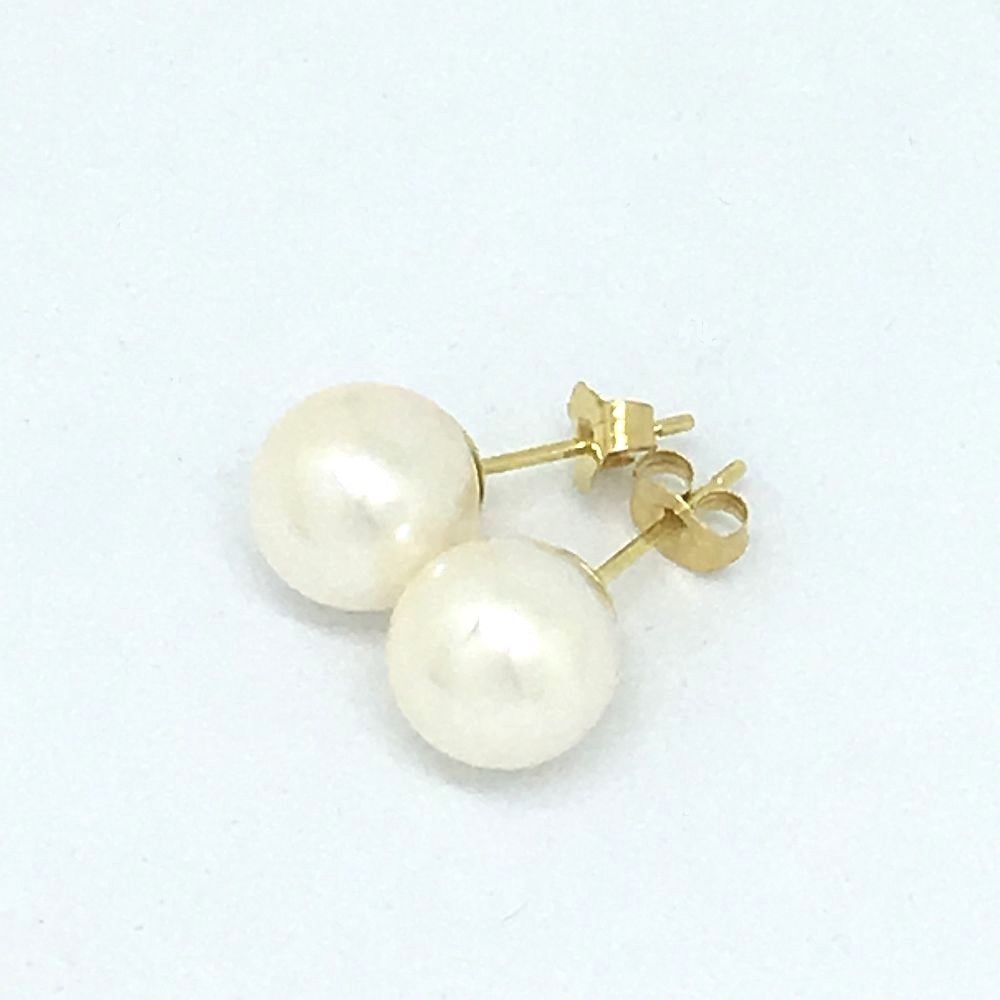 Cultured Pearl Stud Earrings 8 - 8.5 mm 14K yellow gold $220