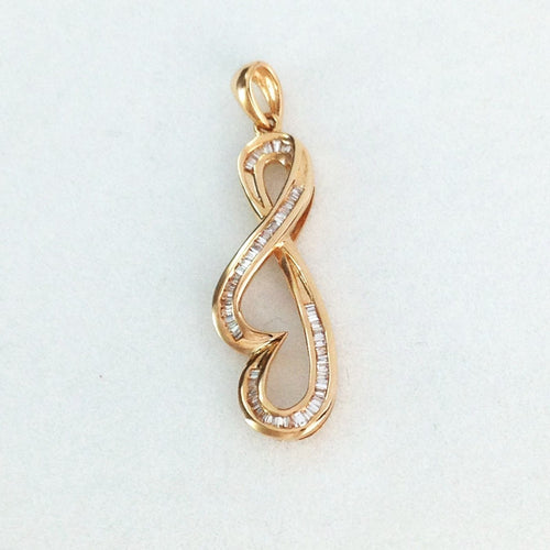 18k Rose Gold & Genuine Diamond Pendant NWT $556