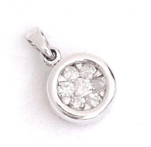 Genuine Diamond and 14K white gold Pendant NWT $1200