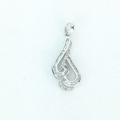 18k White Gold & Genuine Diamond Pendant NWT $628
