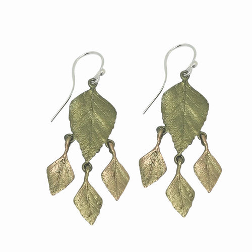 Michael Michaud Retired Autumn Birch Leaf Wire Earrings 3169 Retail Price $72