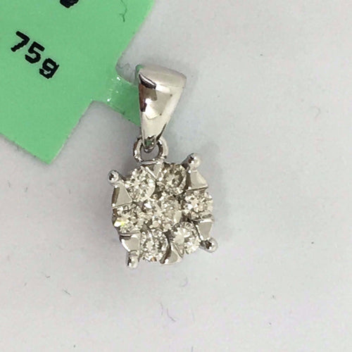 10K White Gold & Genuine Diamond Pendant NWT $780