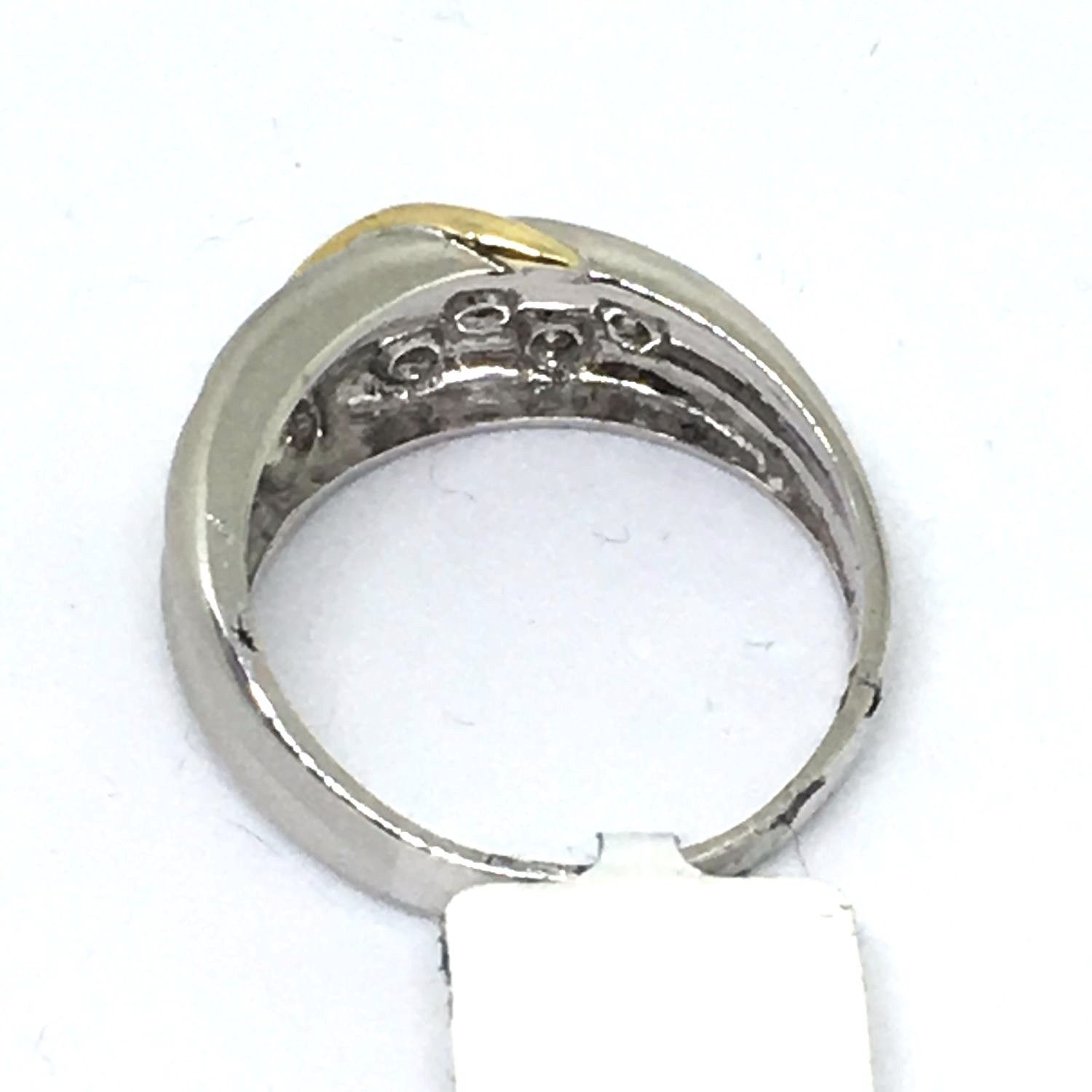 14K Two Tone yellow and white gold Genuine Diamond Ring  $770 NWT Size 7