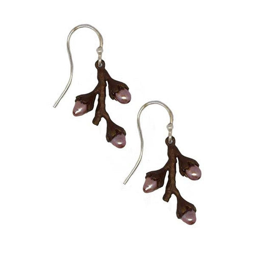 Michael Michaud Retired Prunus 3 Bud Wire Earrings 3143 Retail Price $84