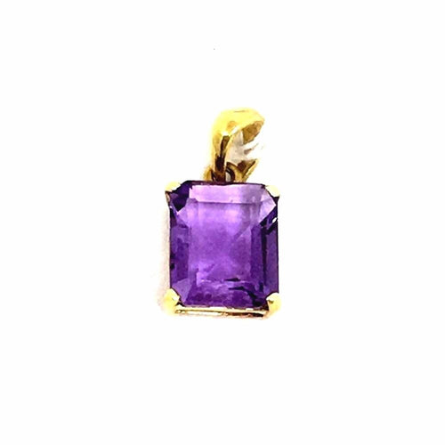 Genuine 2.92 ct Amethyst 14K yellow gold pendant NWT $235