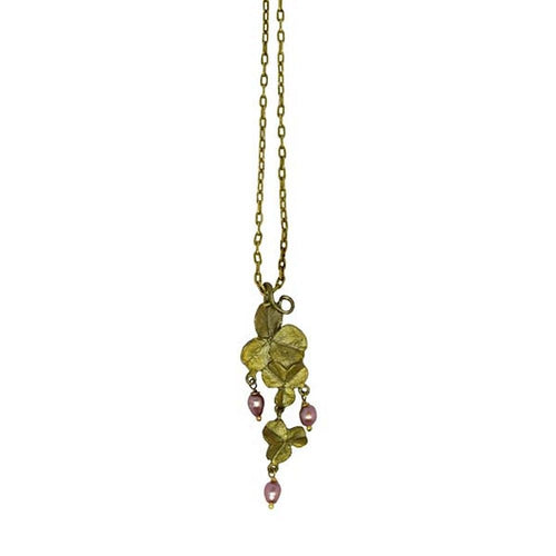 Michael Michaud Retired Pink Clover Necklace 9036 Retail price $84