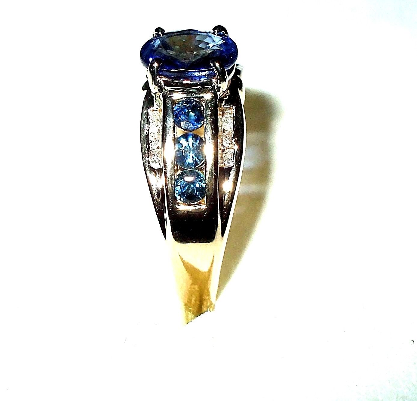 Genuine 1.0 ct Sapphire & Diamond Ring 14K yellow gold $2500 NWT