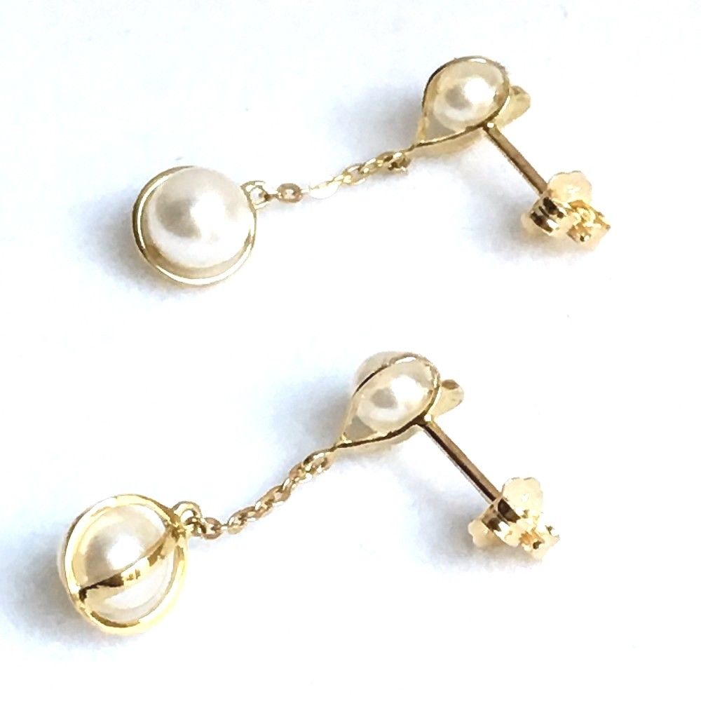 Cultured Pearl Drop Earrings 4-6 mm 14K yellow gold $300