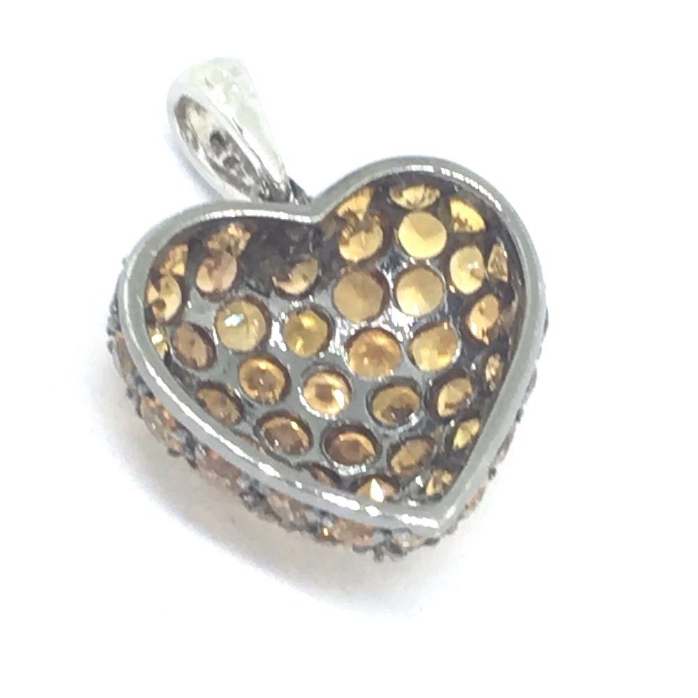 14k White Gold Sapphire & Diamond Heart Pendant NWT $800