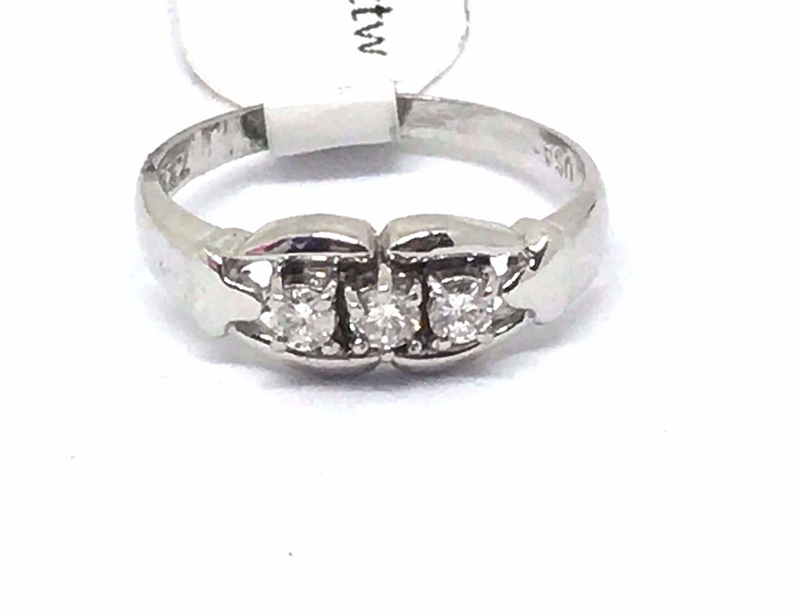14K white gold and Genuine Diamond Ring  $1390 NWT Size 6 1/2