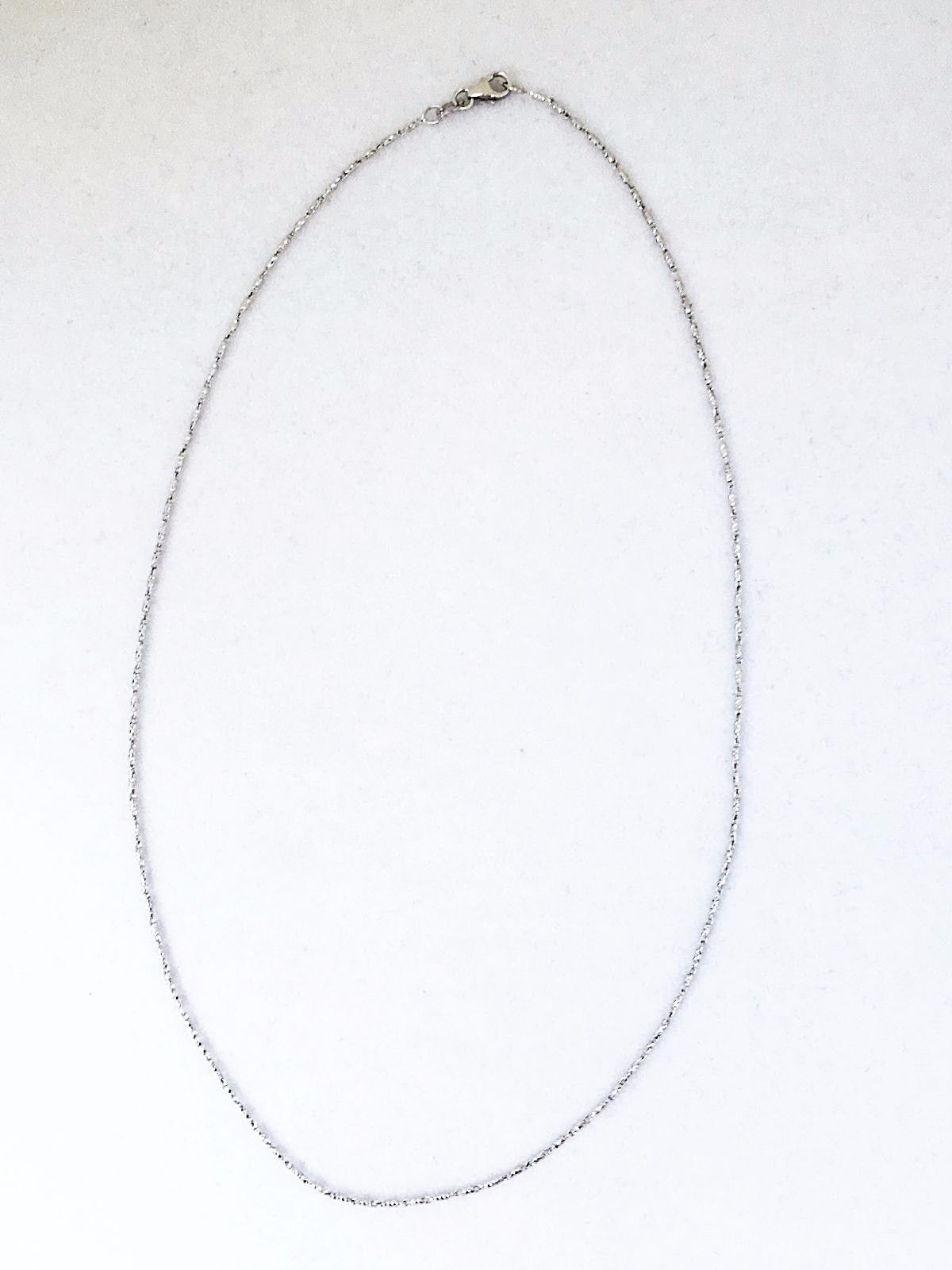 16 inch 14K white gold Raso chain, lobster clasp 3.1 grams 1.0 mm $420