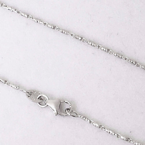18 inch 14K white gold Raso chain, lobster clasp 2.6 grams 1.0 mm $380