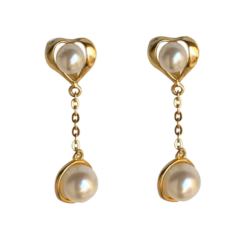 Cultured Pearl Drop Earrings 4-6 mm 14K yellow gold $300