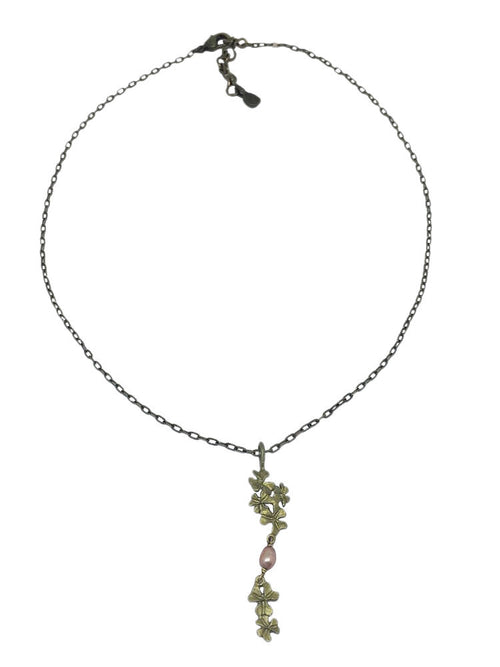 Michael Michaud Retired Pink Clover Necklace 9051 Retail price $58