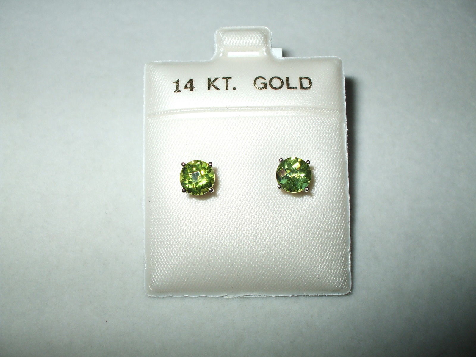 Genuine Peridot Earrings 1.9 cttw 6 mm 14K white gold $380