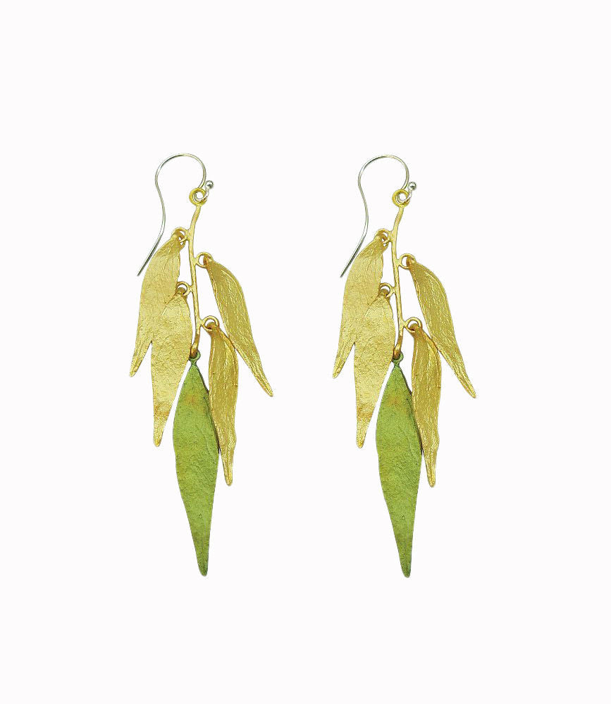 Michael Michaud Retired Weeping Willow 2 Tone Wire Earrings 3077 Retail $84