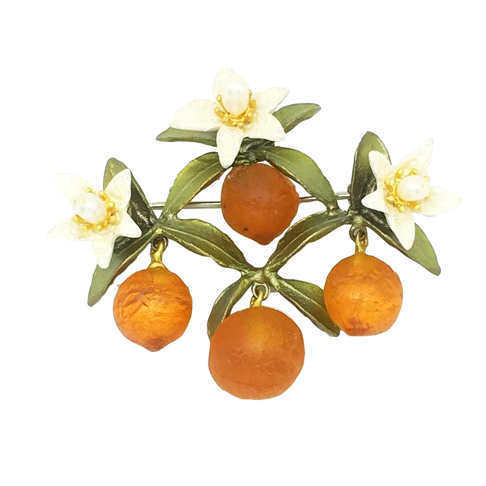 Michael Michaud for Silver Seasons Orange Blossom Drop Pin 5981