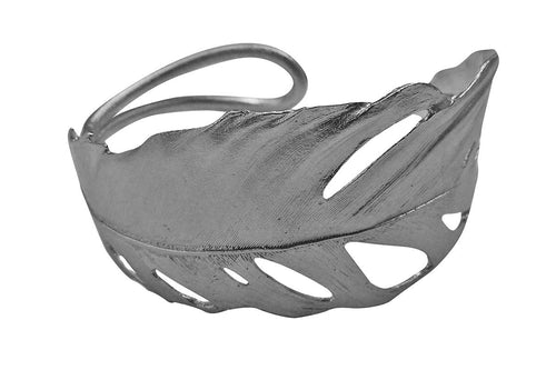 Michael Michaud Silver Seasons Retired Feather Adjustable Gunmetal Cuff 7252 GMG
