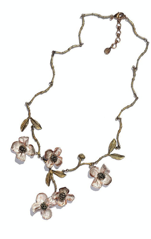 Michael Michaud Dogwood with Twig Chain Necklace 8104