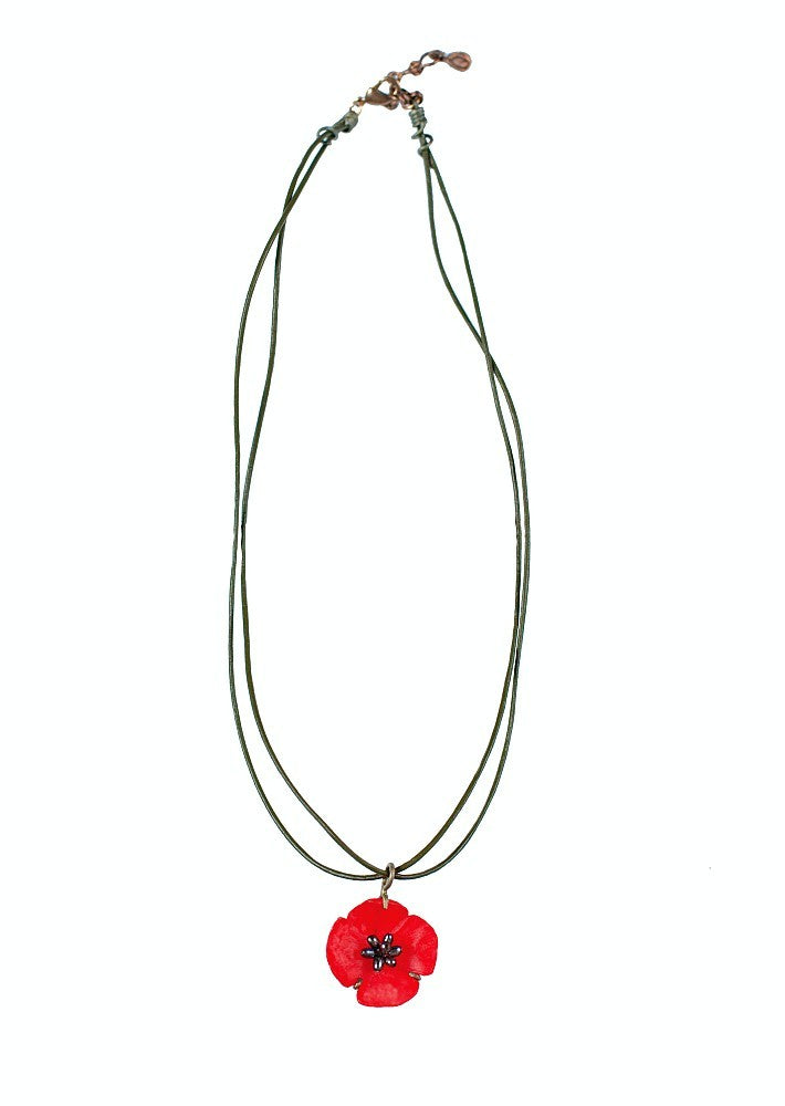 Michael Michaud for Silver Seasons Red Poppy Necklace 8833