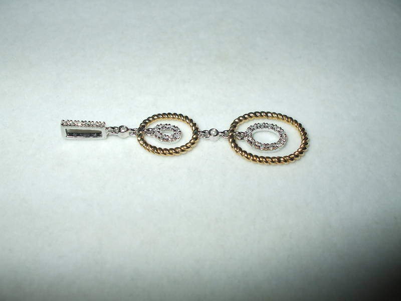 Genuine Diamond Pendant 14K two-tone gold .11 cttw NWT $650