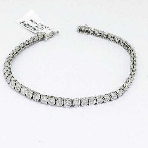 Genuine 1.0 cttw. Diamond & 10K white gold Tennis Bracelet 7 inches NWT $2245