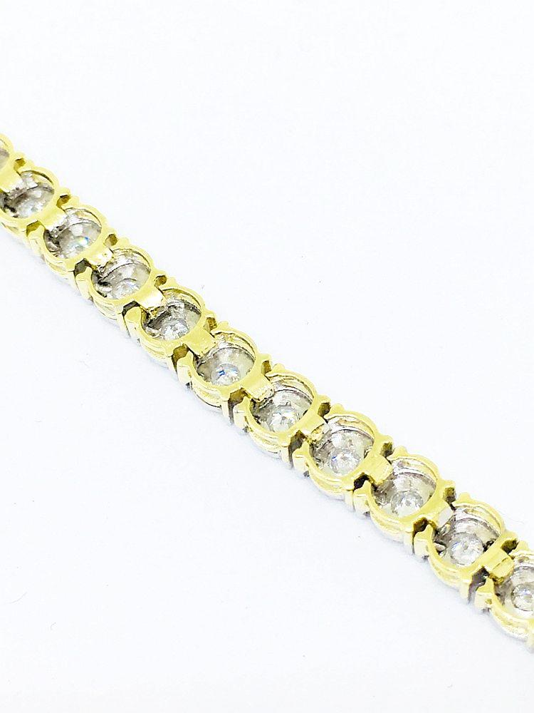 Genuine 1.0 cttw. Diamond & 10K yellow gold Tennis Bracelet 7 inches NWT $2245