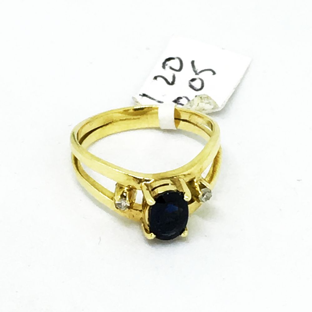 14K Yellow Gold & Genuine Sapphire & Diamond Ring $2200 NWT