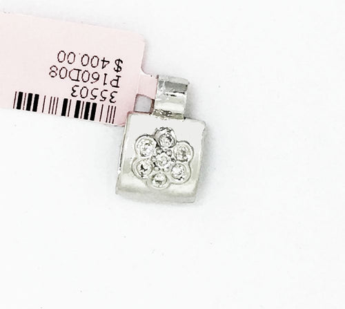 14K White Gold Diamond Pendant NWT $400