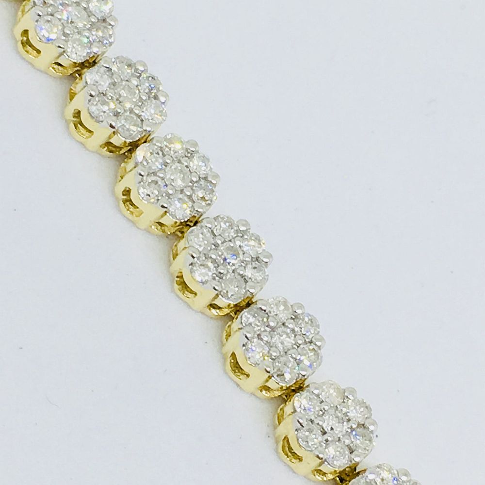 Genuine 2.0 cttw Diamond & 14K yellow gold Tennis Bracelet 7 inches NWT $4995