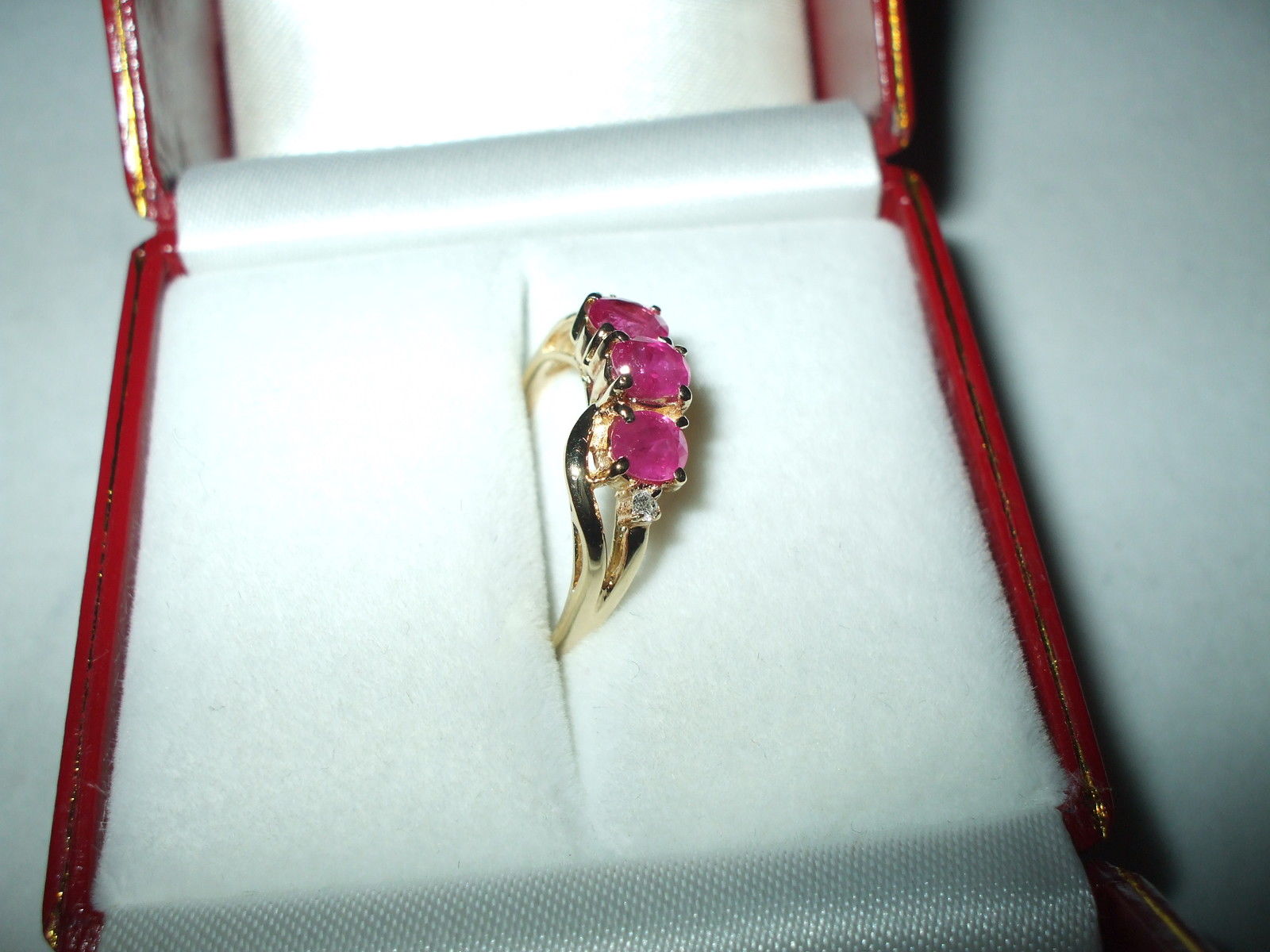 1.13 cttw Genuine Ruby & Diamond Ring 14K yellow gold NWT $1250