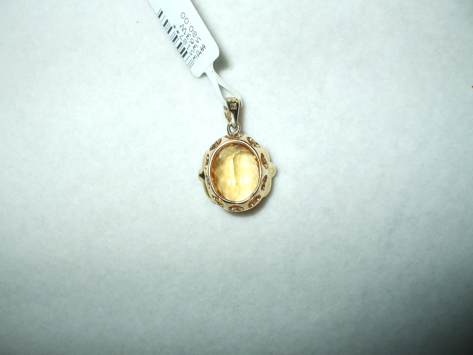 Genuine 4.48 ct. Citrine and Diamond yellow gold Pendant NWT $580