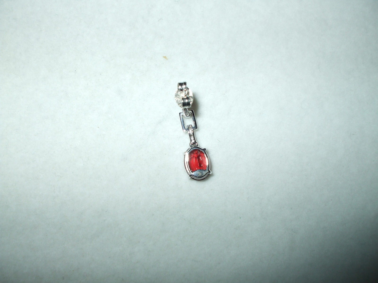 Genuine 2.84 cttw Garnet & Diamond 14K white gold Earrings  NWT $700