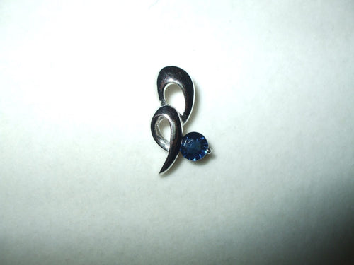 Genuine Blue Sapphire Pendant .65 ct 14K white gold NWT $550