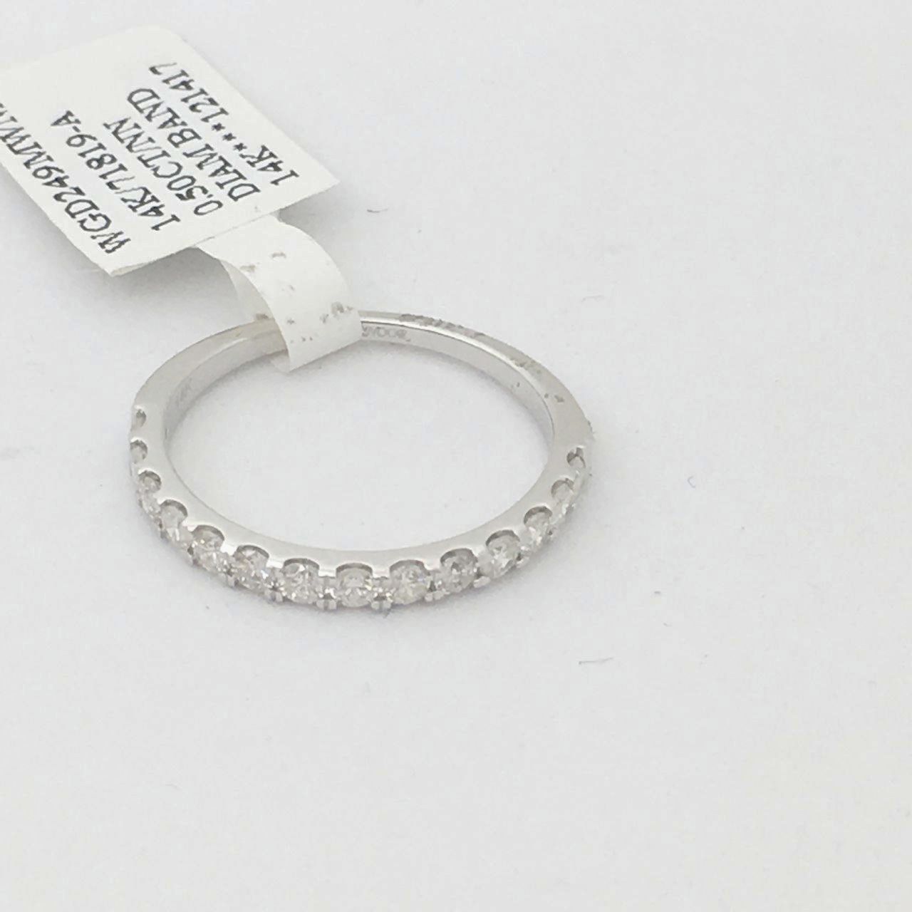 14K White Gold & Genuine Diamond Ring $1245 NWT Size 7