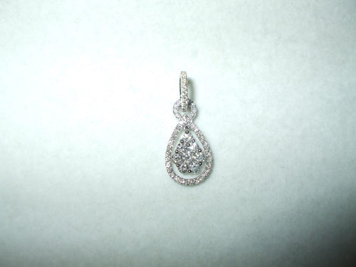 Genuine Diamond Pendant 18K white gold NWT $3450