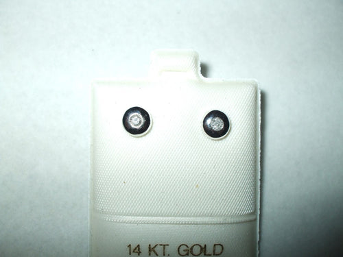 Genuine .11 cttw Diamond Post Earrings 14K white gold NWT $360