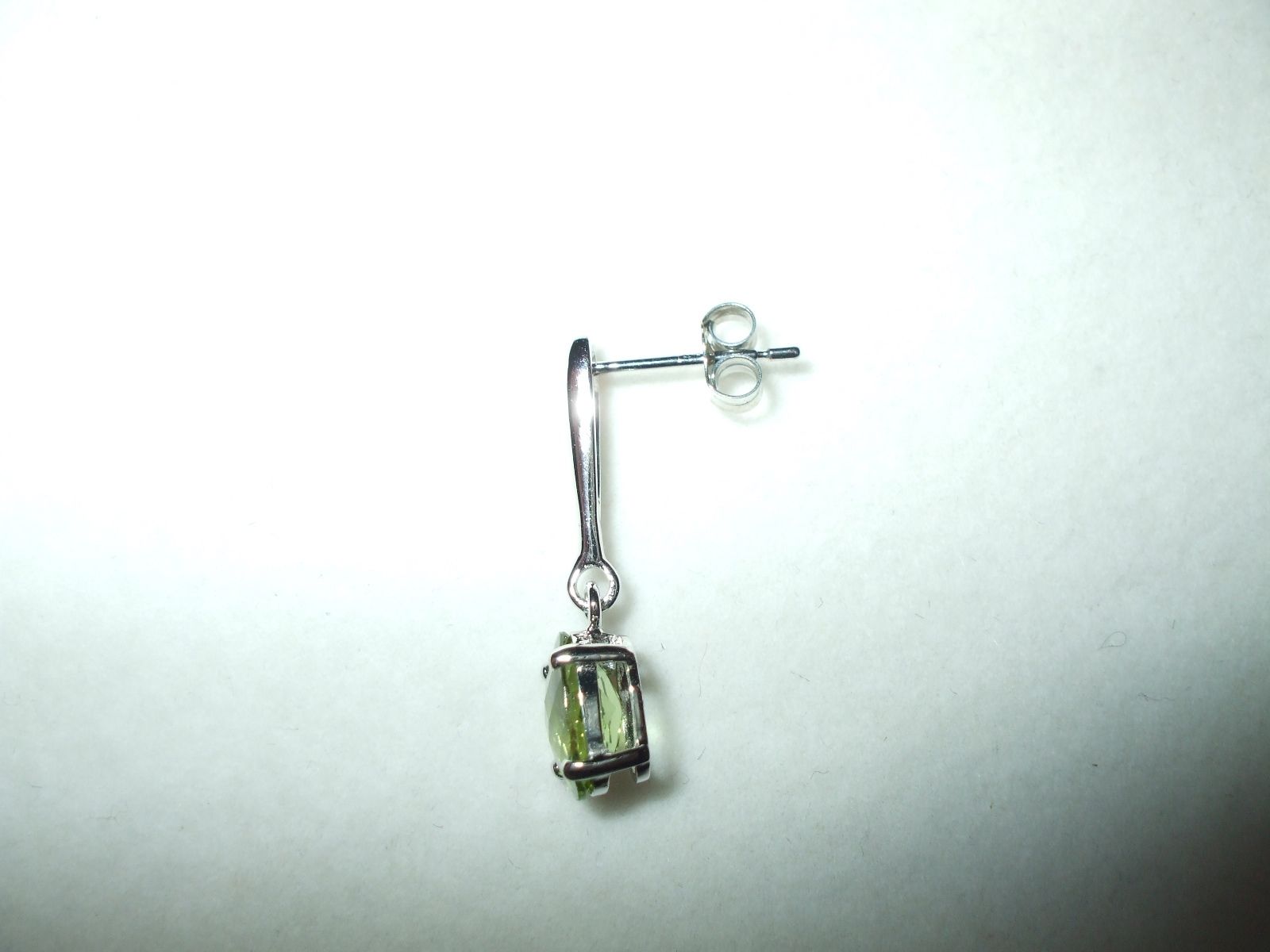 Genuine Peridot Dangle Earrings 2.7 ct 14K white gold $580